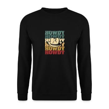 Howdy Cownboy Western Texas Rodeo Lover Taureau - Sweat-shirt Unisexe - noir - Devant - Alina (178cm) & Michal (187cm)