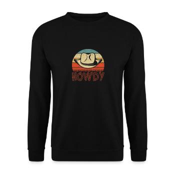 Howdy Cownboy Western Texas Rodeo Lover Taureau - Sweat-shirt Unisexe - noir - Devant - Alina (178cm) & Michal (187cm)