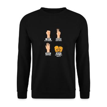 Rock Paper Scissors NothingBeats Chicken Nuggets N - Unisex Sweatshirt - black - Front - Alina (178cm) & Michal (187cm)