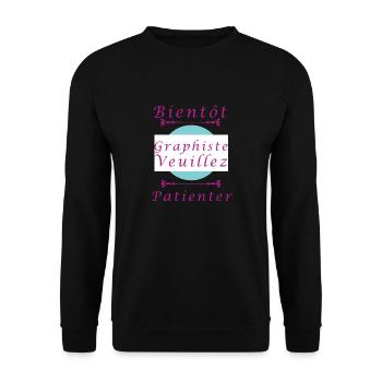 Tshirt homme Bientôt graphiste veuillez patienter - Sweat-shirt Unisexe - noir - Devant - Alina (178cm) & Michal (187cm)
