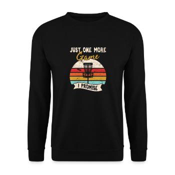 Just One More Game Funny Frisbee Golf Disc Golf Pl - Unisex Pullover - Schwarz - Vorne - Alina (178cm) & Michal (187cm)