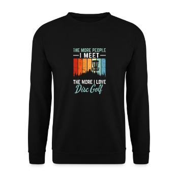 Plus je rencontre de gens, plus j’aime disc golf f - Sweat-shirt Unisexe - noir - Devant - Alina (178cm) & Michal (187cm)