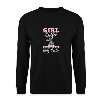 Girl Golfer Like A Normal Girl Only Cooler Disc Go - Unisex Pullover - Schwarz - Vorne - Alina (178cm) & Michal (187cm)
