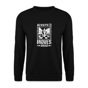 Always 3 moves ahead chess - Unisex Sweatshirt - black - Front - Alina (178cm) & Michal (187cm)