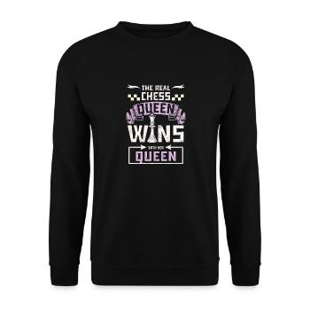 La vraie reine des échecs gagne avec sa reine - Sweat-shirt Unisexe - noir - Devant - Alina (178cm) & Michal (187cm)