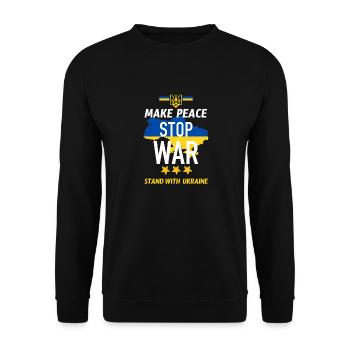 Make peace Stop War - Sweat-shirt Unisexe - noir - Devant - Alina (178cm) & Michal (187cm)