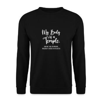 My Body Is A Temple Ancient & Crumbling Cursed - Unisex Sweatshirt - black - Front - Alina (178cm) & Michal (187cm)