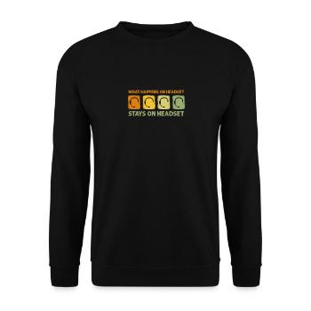 Ce qui se passe sur le casque reste technicien de scène - Sweat-shirt Unisexe - noir - Devant - Alina (178cm) & Michal (187cm)