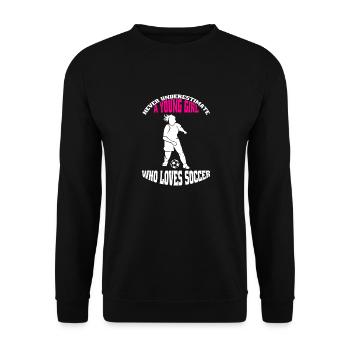 Football Coach Football Girl Football Player Woman - Unisex Sweatshirt - black - Front - Alina (178cm) & Michal (187cm)