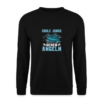 Les gars cool vont à la pêche Pêcheur pêcheur - Sweat-shirt Unisexe - noir - Devant - Alina (178cm) & Michal (187cm)