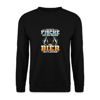 Je sauve des poissons de l’eau et des pêcheurs à la bière - Sweat-shirt Unisexe - noir - Devant - Alina (178cm) & Michal (187cm)