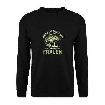 Les hommes qui sont pêcheurs ont les plus belles femmes - Sweat-shirt Unisexe - noir - Devant - Alina (178cm) & Michal (187cm)