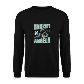It's enough for me I go fishing Angler Fisherman - Unisex Sweatshirt - black - Front - Alina (178cm) & Michal (187cm)
