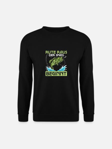 Rute raus der Spass beginnt Fischer Angler - Unisex Pullover - Schwarz