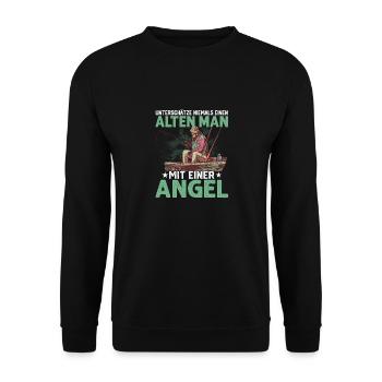 Never underestimate an old man with an Ang - Unisex Sweatshirt - black - Front - Alina (178cm) & Michal (187cm)