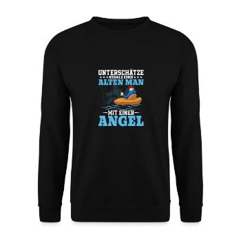 Never underestimate an old man with an Ang - Unisex Sweatshirt - black - Front - Alina (178cm) & Michal (187cm)