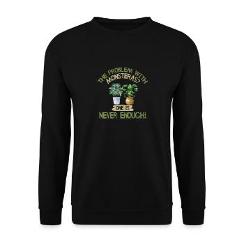 Monsteras One Is Never Enough Monster Mom Monstera - Unisex Pullover - Schwarz - Vorne - Alina (178cm) & Michal (187cm)