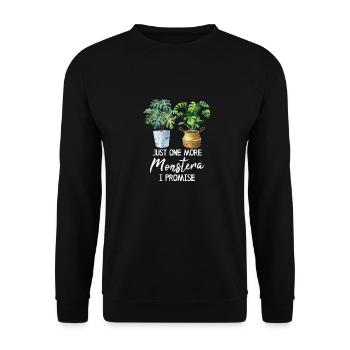 Just One More Monstera I Promise Monstera Mom Plan - Unisex Pullover - Schwarz - Vorne - Alina (178cm) & Michal (187cm)