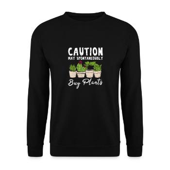 La prudence peut spontanément acheter des plantes mignonnes drôle pl - Sweat-shirt Unisexe - noir - Devant - Alina (178cm) & Michal (187cm)