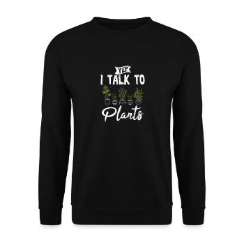 Oui, je parle à des plantes Propriétaire de plantes succulentes Drôle P - Sweat-shirt Unisexe - noir - Devant - Alina (178cm) & Michal (187cm)