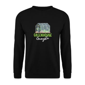 Greenhouse Gangsta Funny Plant Lover Succulent Pla - Unisex Sweatshirt - black - Front - Alina (178cm) & Michal (187cm)