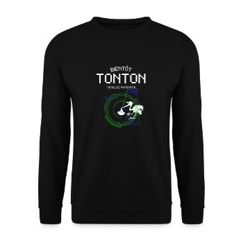 Bientôt Tonton Annoncer Grossesse pour Futur Oncle - Unisex Sweatshirt - black - Front - Alina (178cm) & Michal (187cm)