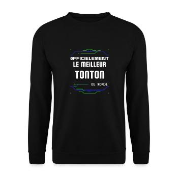 Le Meilleur Tonton Ou Monde Pour Tonton Oncle - Unisex Sweatshirt - black - Front - Alina (178cm) & Michal (187cm)