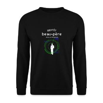 Bientôt beau père | Cadeau De Noël pour Futur Père - Unisex Sweatshirt - black - Front - Alina (178cm) & Michal (187cm)
