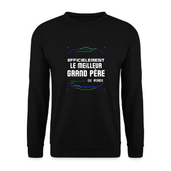 Le Meilleure Grand Père Cadeau de Noël pour Papy - Unisex Sweatshirt - black - Front - Alina (178cm) & Michal (187cm)
