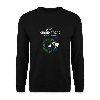 Bientôt Grand Frère Pour Futur Grand frère - Unisex Sweatshirt - black - Front - Alina (178cm) & Michal (187cm)