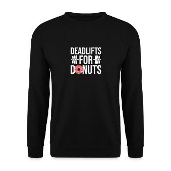 Deadlifts For Donuts - Gewichtheben Donut - Unisex Pullover - Schwarz - Vorne - Alina (178cm) & Michal (187cm)