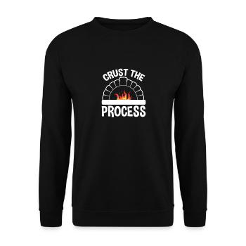 Crust The Process, Sourdough Bread Baker - Unisex Sweatshirt - black - Front - Alina (178cm) & Michal (187cm)