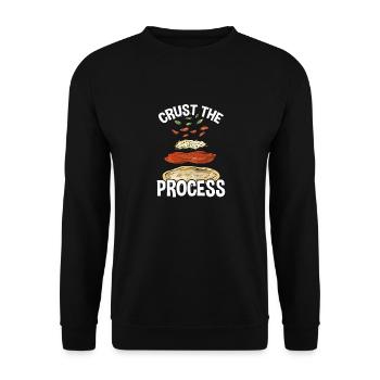 Crust The Process, Pizza Maker Pizza - Unisex Sweatshirt - black - Front - Alina (178cm) & Michal (187cm)