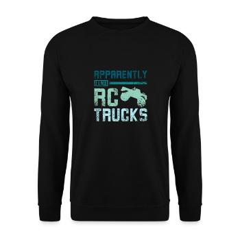 Apparemment, je lkie Rc camions - Sweat-shirt Unisexe - noir - Devant - Alina (178cm) & Michal (187cm)