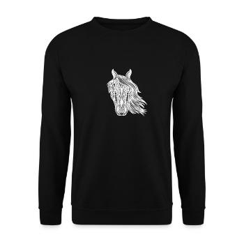 Horse Tribal Abstract Art Native American - Unisex Sweatshirt - black - Front - Alina (178cm) & Michal (187cm)
