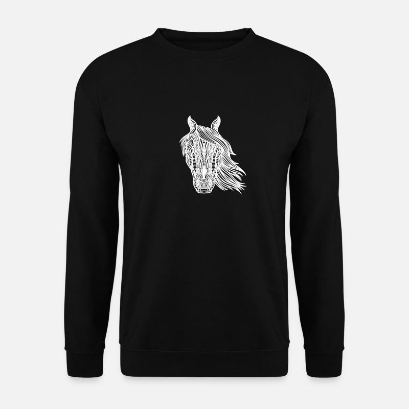Pferd Stammes-abstrakte Kunst Native American - Unisex Pullover - Schwarz