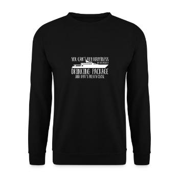 You Cant Buy Happiness But A Drinking Package - Unisex Sweatshirt - black - Front - Alina (178cm) & Michal (187cm)