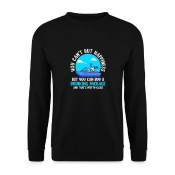 You Cant Buy Happiness But A Drinking Package - Unisex Sweatshirt - black - Front - Alina (178cm) & Michal (187cm)