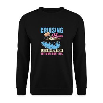 Kreuzfahrt Mom like A Normal Mom But Boat-iful - Unisex Pullover - Schwarz - Vorne - Alina (178cm) & Michal (187cm)