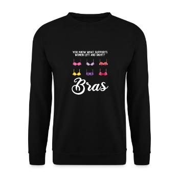 Frauen Gleichberchtigung Design und Feminist - Unisex Pullover - Schwarz - Vorne - Alina (178cm) & Michal (187cm)