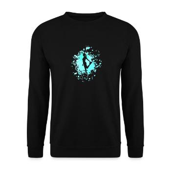Dancer Stretching Color Splash - Unisex Sweatshirt - black - Front - Alina (178cm) & Michal (187cm)