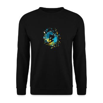 Best Surfer Color Splash - Unisex Pullover - Schwarz - Vorne - Alina (178cm) & Michal (187cm)