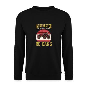 Introverti mais disposé à discuter des voitures RC à distance Con - Sweat-shirt Unisexe - noir - Devant - Alina (178cm) & Michal (187cm)