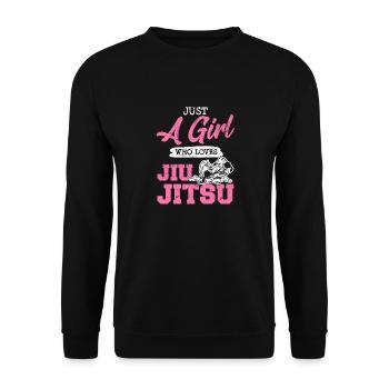 Juste une fille qui aime le Jiu Jitsu BJJ JiuJ brésilien - Sweat-shirt Unisexe - noir - Devant - Alina (178cm) & Michal (187cm)