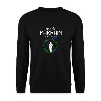 Bientôt Parrain Cadeau Pour Futur Père Baptême - Unisex Sweatshirt - black - Front - Alina (178cm) & Michal (187cm)