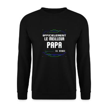Le Meilleur Papa Cadeau de Noël pour Père - Unisex Sweatshirt - black - Front - Alina (178cm) & Michal (187cm)