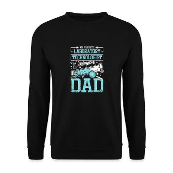 Mon technologue de laboratoire préféré m’appelle papa - Sweat-shirt Unisexe - noir - Devant - Alina (178cm) & Michal (187cm)