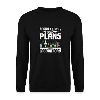 Désolé je ne peux pas avoir des plans dans le laboratoire - Sweat-shirt Unisexe - noir - Devant - Alina (178cm) & Michal (187cm)