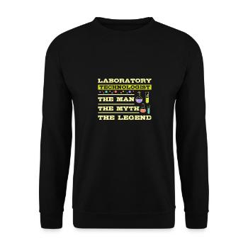 Technologue de laboratoire la légende du mythe de l’homme - Sweat-shirt Unisexe - noir - Devant - Alina (178cm) & Michal (187cm)