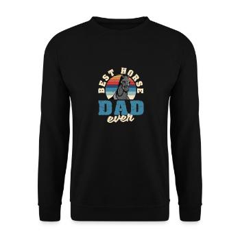 Best Horse Dad Ever Funny Riding Mann Vatertag - Unisex Pullover - Schwarz - Vorne - Alina (178cm) & Michal (187cm)